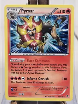 Pokemon TCG Pyroar 12/119 XY: Phantom Forces Holo Rare NM - Image 1