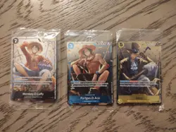 One Piece Monkey D. Luffy P-075,074,& 073 English Promo Tin Set Vol 2 Sealed!!! - Image 1