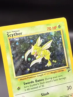 Scyther 2000 Pokemon Base Set 2 Unlimited Card Rare Holo 17/130 - LP - Image 3