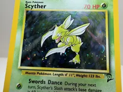 Pokemon TCG Scyther Base Set 2 Holo Unlimited Rare Card 17/130 LP - Image 2