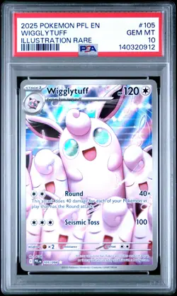 2025 POKEMON PFL EN-PHANTASMAL FLAMES ILLUSTRATION RARE #105 WIGGLYTUFF PSA 10 - Image 1