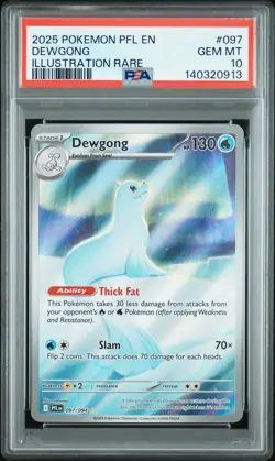 2025 POKEMON PFL EN-PHANTASMAL FLAMES ILLUSTRATION RARE #097 DEWGONG PSA 10 - Image 1