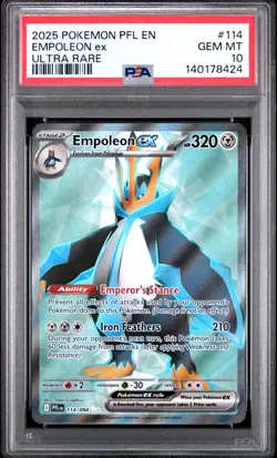 2025 POKEMON PFL EN-PHANTASMAL FLAMES ULTRA RARE #114 EMPOLEON EX PSA 10 - Image 1