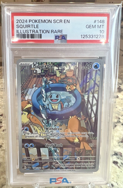 PSA 10 Squirtle 148/142 Pokemon Scarlet Violet Stellar Crown Illustration Rare - Image 1