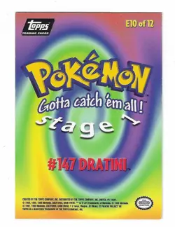 1999 Topps Pokemon TV Animation Series Dratini HoloFoil Card #147 E10 of 12 - Image 2