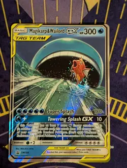 Pokemon TCG Magikarp & Wailord GX SM166 Promo MP/LP Pokemon TCG - Image 1