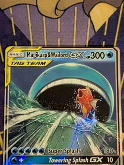Pokemon TCG Magikarp & Wailord GX SM166 Promo MP/LP Pokemon TCG - Image 3