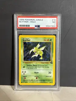 PSA 7 Scyther Holo 1064 Jungle 1999 Pokemon Card - Image 1