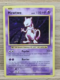 Pokemon Card TCG Mewtwo TCG 51/108 XY Evolutions Shattered Ice Cracked Holo Rare - Image 1