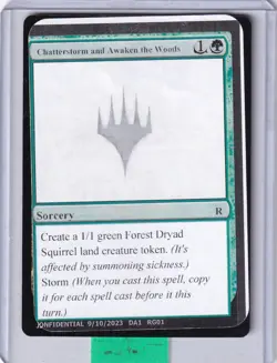 Chatterstorm and Awaken the Woods - Playtest Card MtG MagicCon - Image 1
