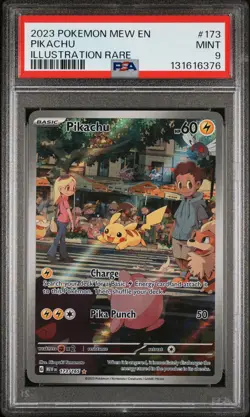 2023 POKEMON MEW EN-151 ILLUSTRATION RARE #173 PIKACHU PSA 9 - Image 1