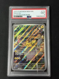 2023 POKEMON MEW EN-151 #173 PIKACHU ILLUSTRATION RARE PSA 9 - Image 1