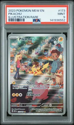 2023 POKEMON MEW EN-151 ILLUSTRATION RARE #173 PIKACHU PSA 9 - Image 1