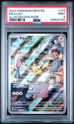 2023 POKEMON MEW EN-151 173 PIKACHU ILLUSTRATION RARE PSA 9 - Image 1