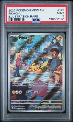 2023 POKEMON MEW EN-151 ILLUSTRATION RARE #173 PIKACHU PSA 9 - Image 1