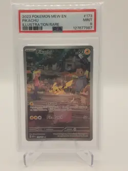 2023 POKEMON MEW EN-151 ILLUSTRATION RARE #173 PIKACHU PSA 9 - Image 1