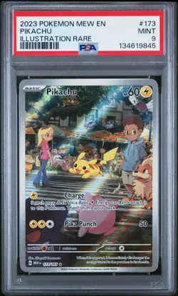2023 POKEMON MEW EN-151 ILLUSTRATION RARE #173 PIKACHU PSA 9 - Image 1