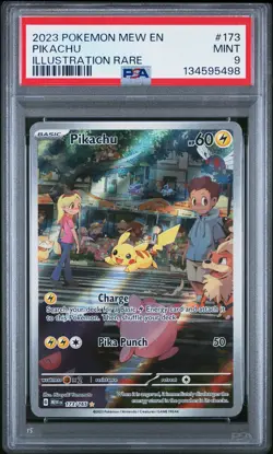 2023 POKEMON MEW EN-151 ILLUSTRATION RARE #173 PIKACHU PSA 9 - Image 1