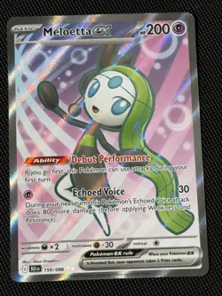 Meloetta ex - 159/086 Pokemon SV: Black Bolt Full Art Ultra Rare Holo NM - Image 1
