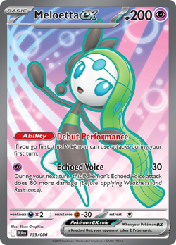 Pokemon Meloetta ex - 159/086 - Secret Rare NM-Mint PKMN SV Black Bolt - Image 1