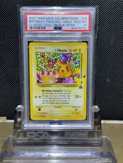 2021 POKEMON CELEBRATIONS CLASSIC COLLECTION 24 BIRTHDAY PIKACHU GEM MT PSA 10 - Image 1