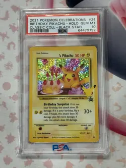 2021 POKEMON CELEBRATIONS CLASSIC COLLECTION 24 BIRTHDAY PIKACHU GEM MT PSA 10 - Image 3