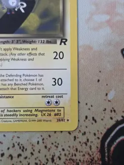 Pokemon Vintage Dark Magneton 28/82 Team Rocket Non-Holo Rare WotC 2000 - Image 5