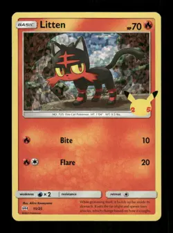Pokemon McDonald's 25th Anniversary Promos #015/025 Litten Promo Holo - Image 1