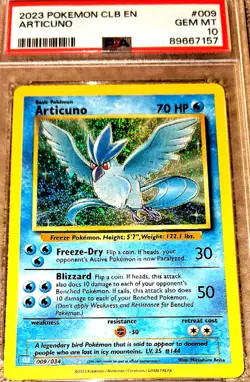 2023 PSA 10 Gem MT Pokemon Articuno #009 CLB EN English TCG Classic - Image 1