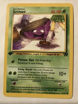 Pokemon TCG Grimer Team Rocket 57/82 Regular 1st Edition Common - Image 1