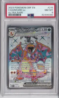 Pokemon Charizard ex Obsidian Flames Ultra Rare #215 PSA 8 - Image 1