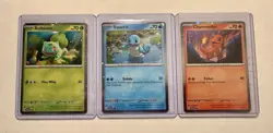 Pokemon 151 Poster Collection Black Star Promo - HD Cosmos Holo Starters Set - Image 1
