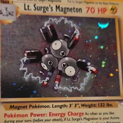 2000 Pokemon Gym Heroes Lt. Surge's Magneton Holo Rare Swirl 8/132 NM-NMMT - Image 3