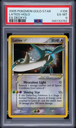 2005 POKEMON EX DEOXYS GOLD STAR #106 LATIOS-HOLO PSA 6 - Image 1