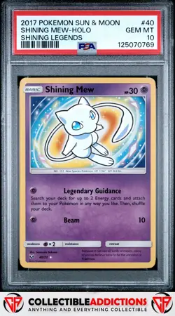 2017 Pokemon Sun & Moon Shining Legends #40 Shining Mew Shining Legends PSA 10 - Image 1