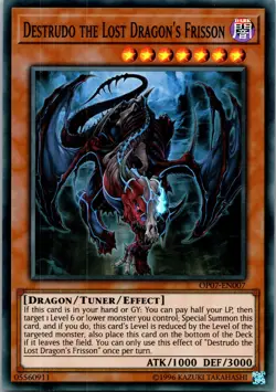 Yugioh Destrudo the Lost Dragon's Frisson OP07-EN007 Super Rare NM - Image 1