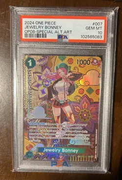 Jewelry Bonney SP SEC ST02-007 OP08 Alt Art One Piece Two Legends TCG PSA 10 - Image 1