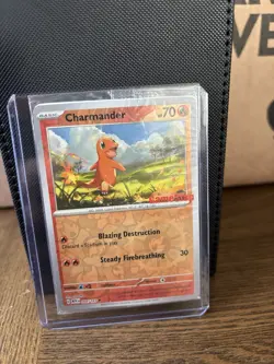 Pokemon TCG Charmander GameStop Exclusive Reverse Holo Promo Card 004/165 SEALED - Image 1