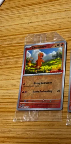 Pokemon TCG Charmander GameStop Exclusive Reverse Holo Promo Card 004/165 Sealed - Image 1