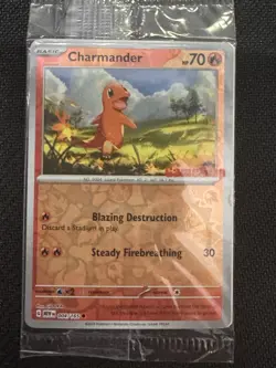 Pokemon TCG Charmander GameStop Exclusive Reverse Holo Promo Card 004/165 Sealed - Image 1