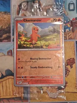 Pokemon TCG Charmander GameStop Exclusive Reverse Holo Promo Card 004/165 Sealed - Image 1