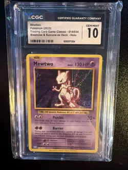 Mewtwo Pokemon (2023) Trading Card Game Classic - 014/034 Holo CGC GEM MINT 10 - Image 1