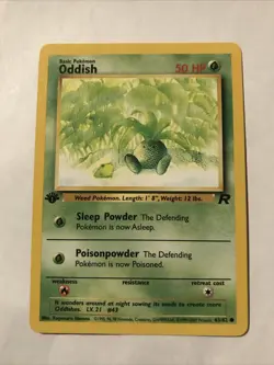 Pokemon TCG Oddish 63/82 Team Rocket Regular 1st Edition Card - Image 1