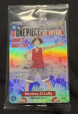 One Piece Monkey.D.Luffy US Voyage College Basketball Promo Card #P-055 Sealed - Image 1