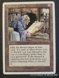 Library of Leng 4TH NM Artifact Uncommon MAGIC THE GATHERING CARD (DS3D1B2) - Image 1