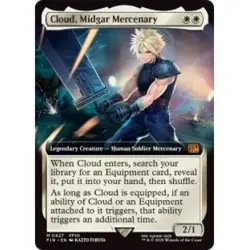 CLOUD, MIDGAR MERCENARY (EXTENDED ART) Final Fantasy FIN Magic MTG MINT CARD - Image 1