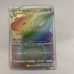 Dragonite VSTAR 081/078 Full Art Rainbow Secret Rare Pokemon GO Pokemon Card TCG - Image 1