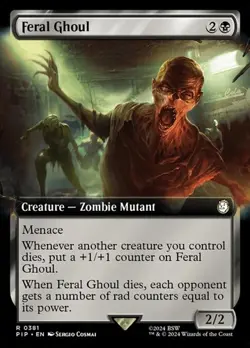 Feral Ghoul - Extended Art PIP NM MTG - Image 1