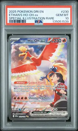 2025 POKEMON DRI EN-DESTINED RIVALS #230 ETHAN'S HO-OH EX PSA 10 - Image 1