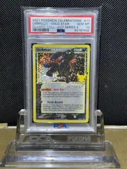 2021 Pokemon Celebrations Umbreon Gold Star 17/17 PSA 10 GEM MT - Image 1